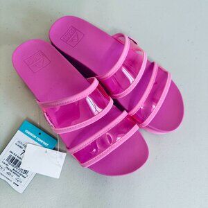 REEF VISTA HIGH ENERGY CUSHION COMFORT PINK BARBIECORE BARBIE PLATFORM SLIDES